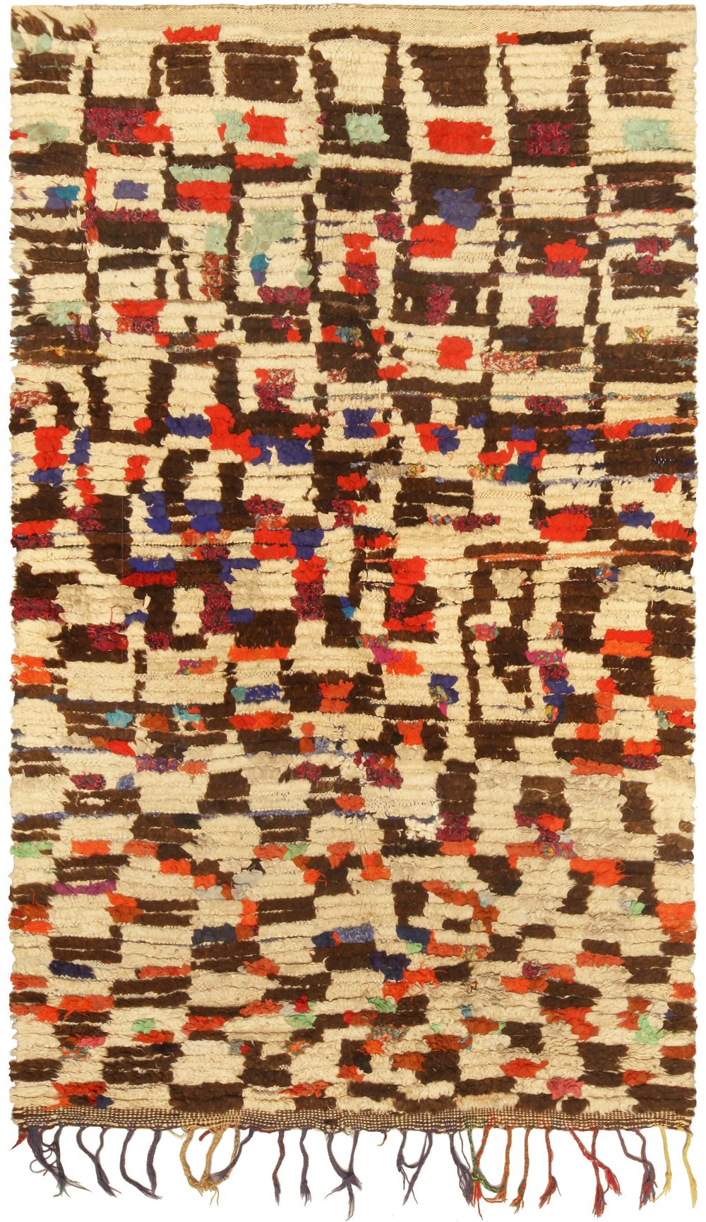 Multicolored Vintage Geometric Handmade Moroccan Rug BB5147