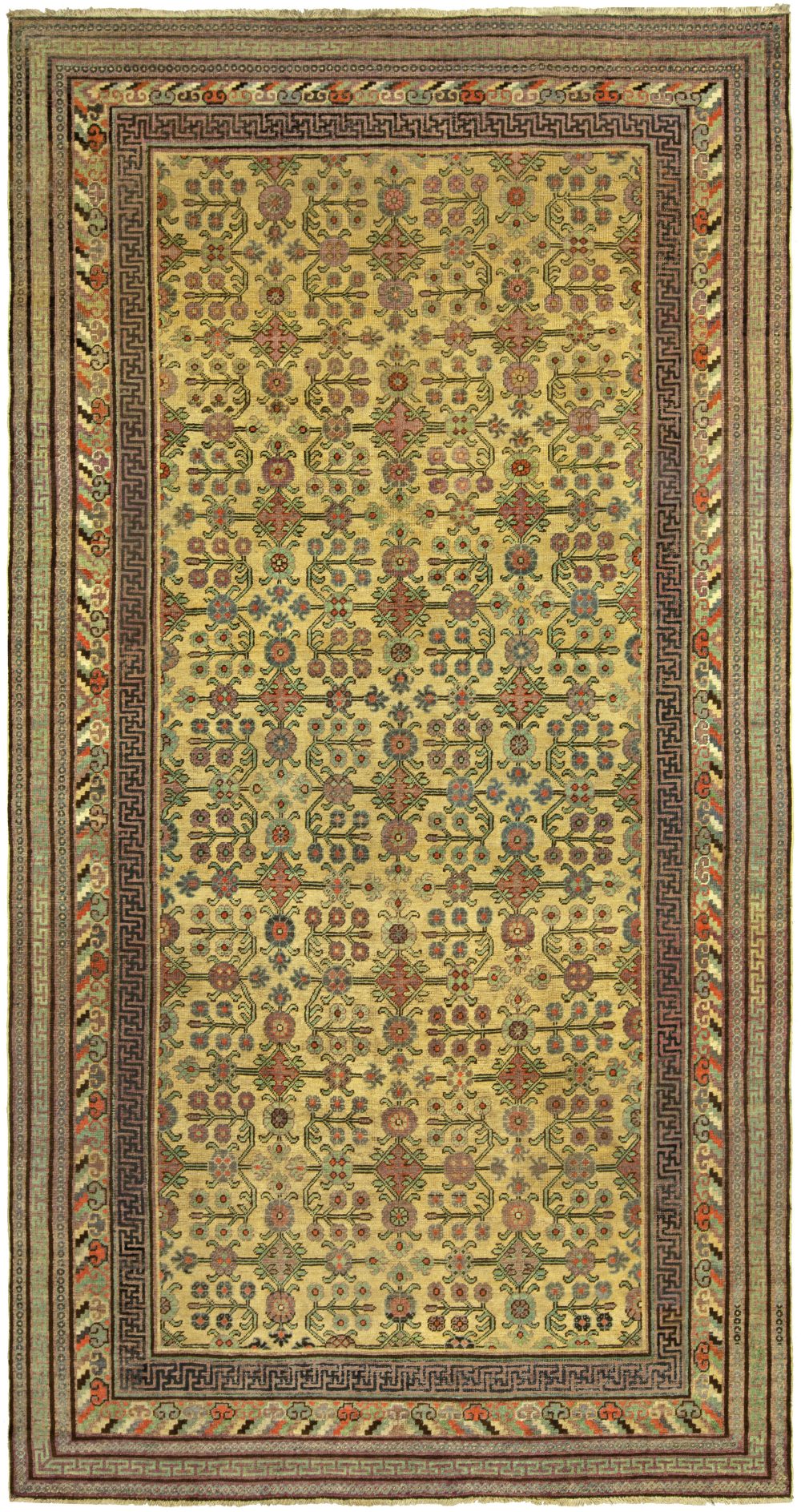 High-quality Vintage Samarkand (Khotan) Handmade Wool Rug BB5237