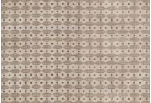 Mid-20th Century Dots and Ovals, Brown, Beige Swedish Flat-Weave Wool Rug BB4989