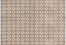 Mid-20th Century Dots and Ovals, Brown, Beige Swedish Flat-Weave Wool Rug BB4989