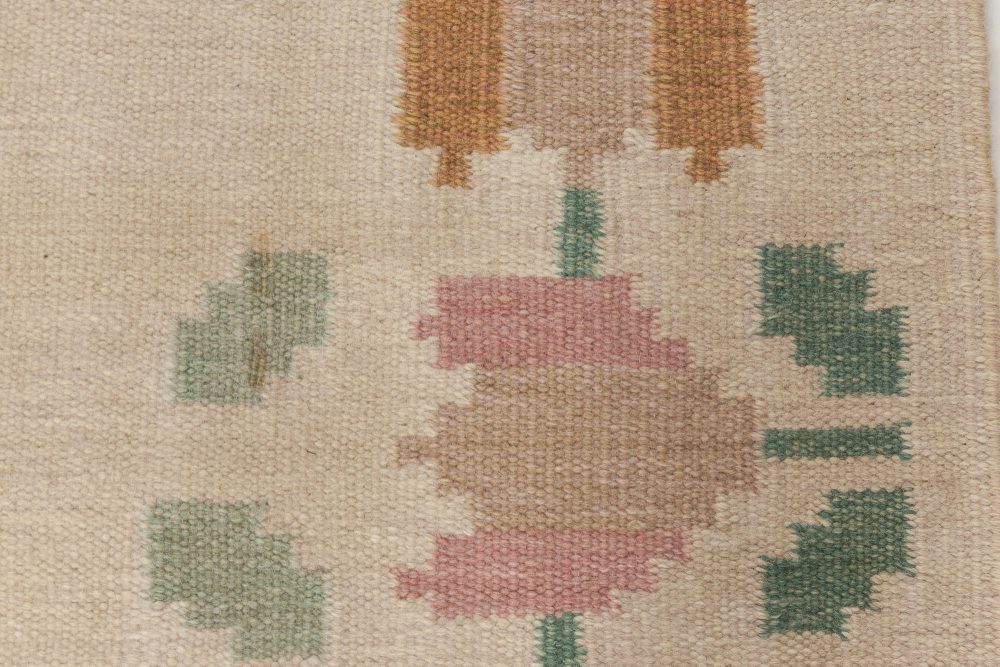 Vintage Swedish Flat Weave Rug  Signed by  Anne Marie Boberg BB6552