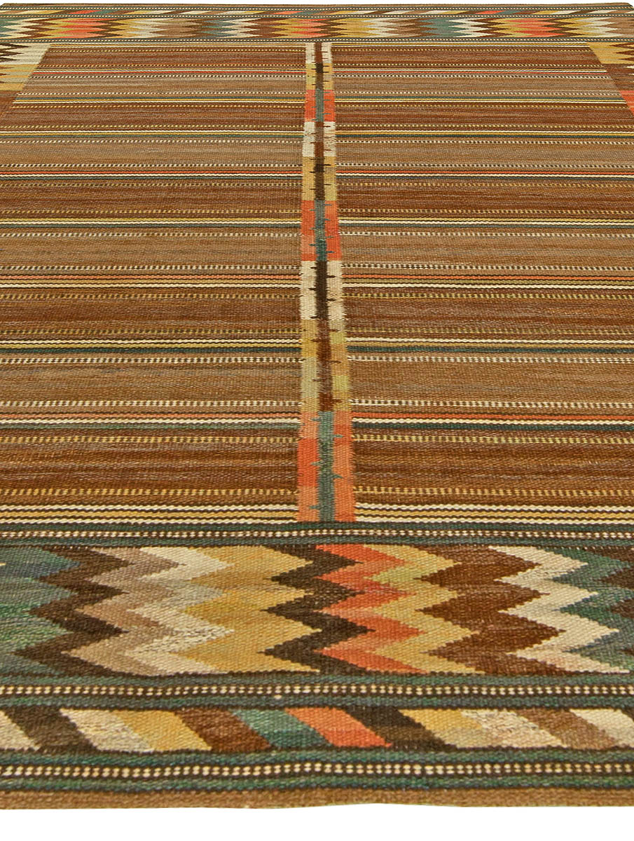 Vintage Swedish Flat Weave Rug by Märta Måås-Fjetterström “Viggbård” BB6087