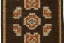 Mid-20th century Swedish Brown Handmade Wool Pile BB5496