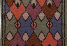 Swedish Red, Brown, Pink, Blue and Green Handwoven Wool Pile BB5498
