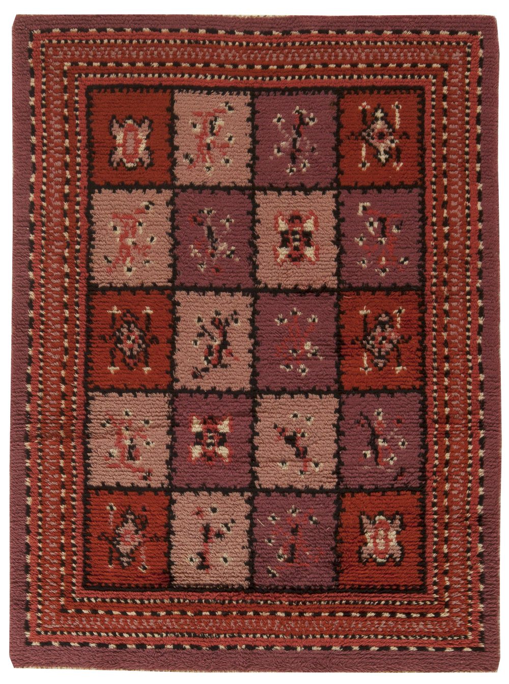 Mid-20th century Swedish Botanic Hand Knotted Wool Pile BB5499