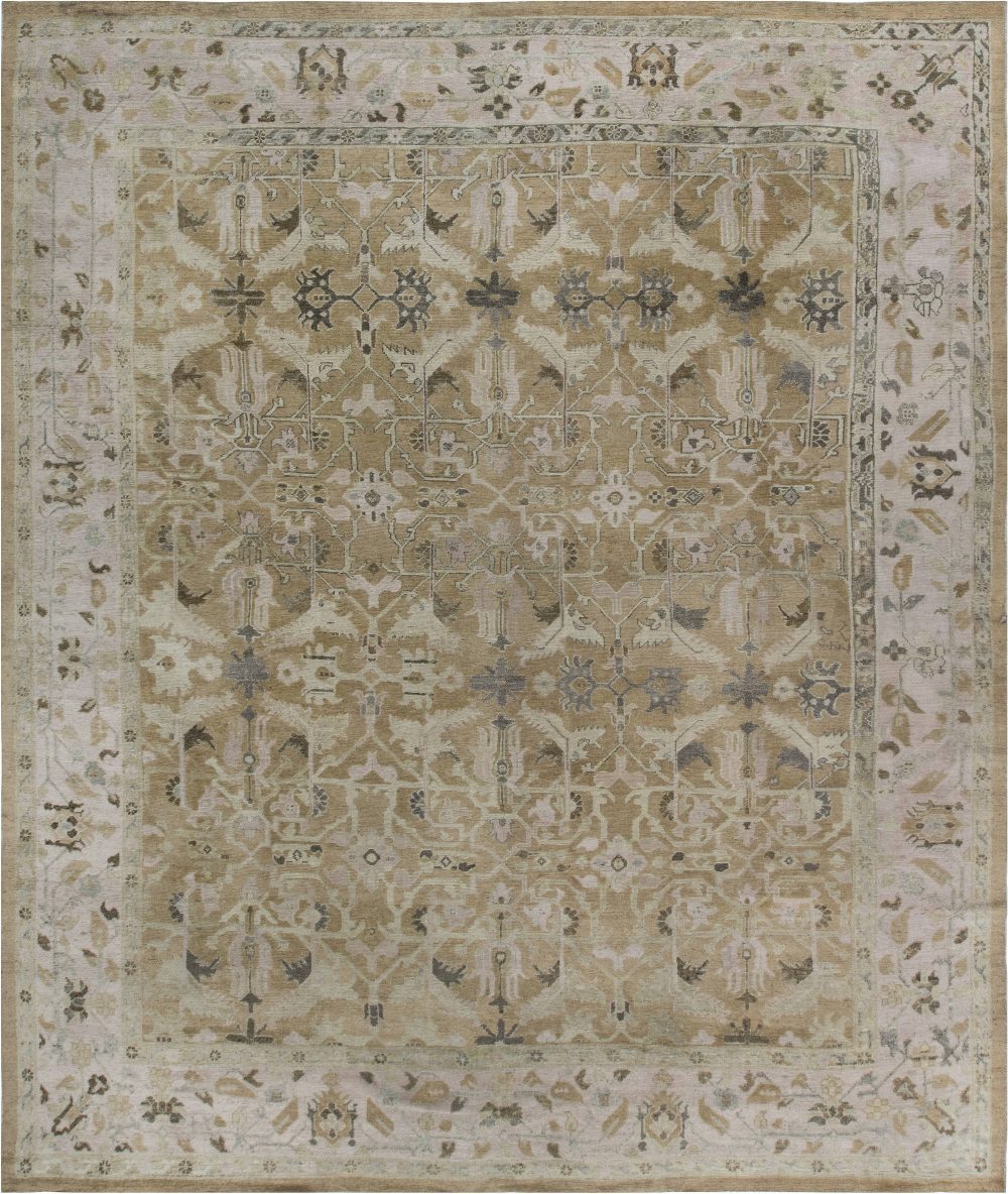 1920s Turkish Oushak Rug in Gray, Light Beige and Brown BB6845
