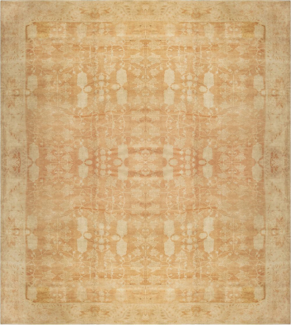 Large Antique Indian Agra Handmade Wool Carpet BB6687