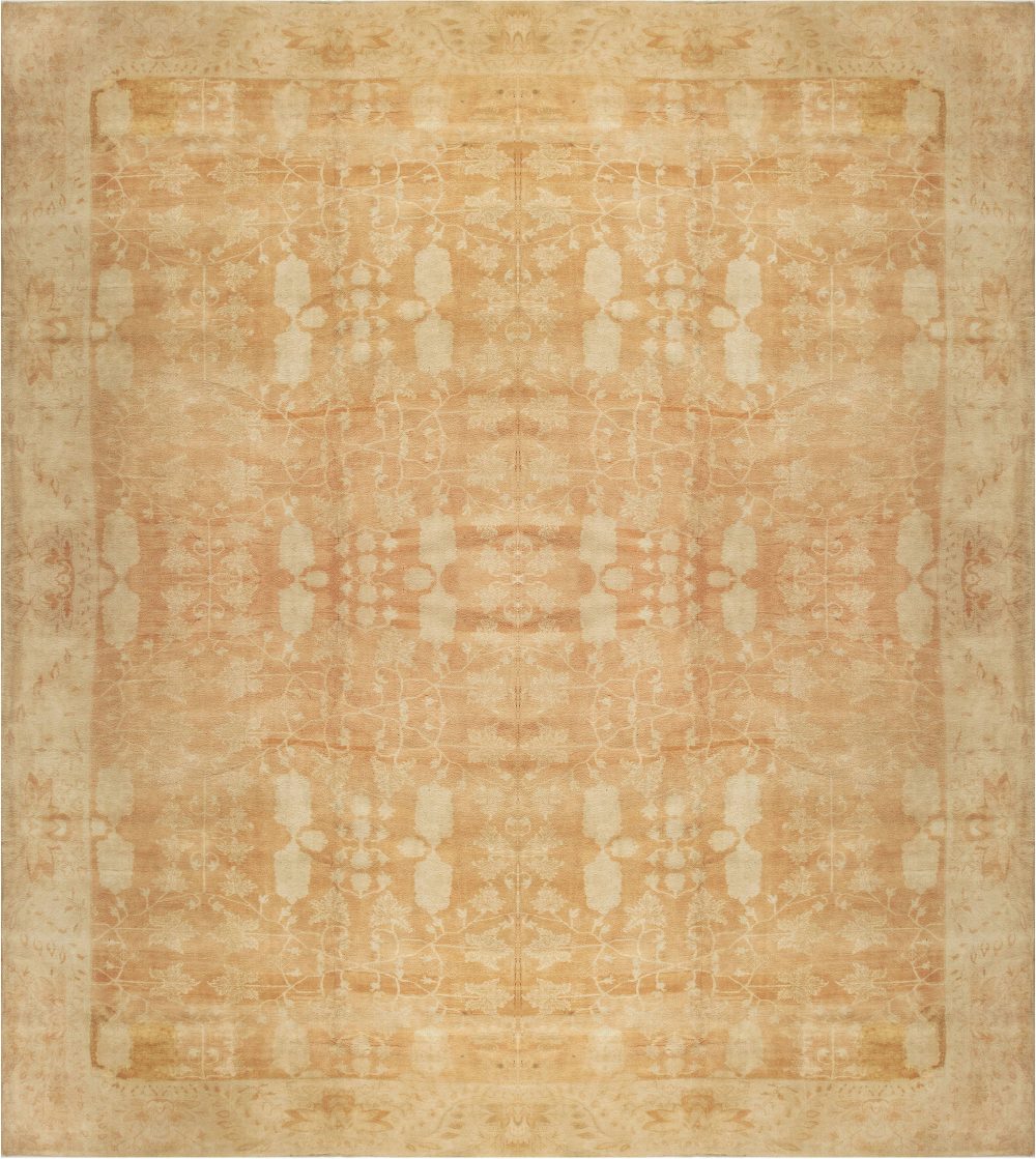 Large Antique Indian Agra Handmade Wool Carpet BB6687