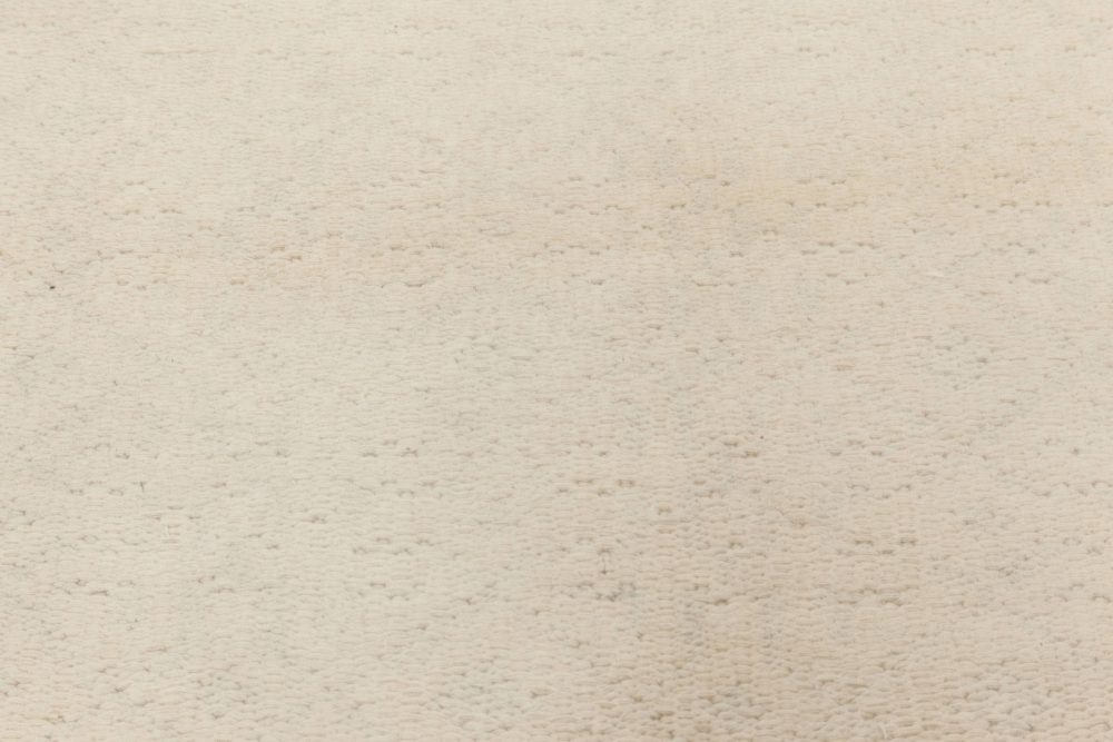 Midcentury Geometric Ivory Beige Indian Cotton Runner BB6865