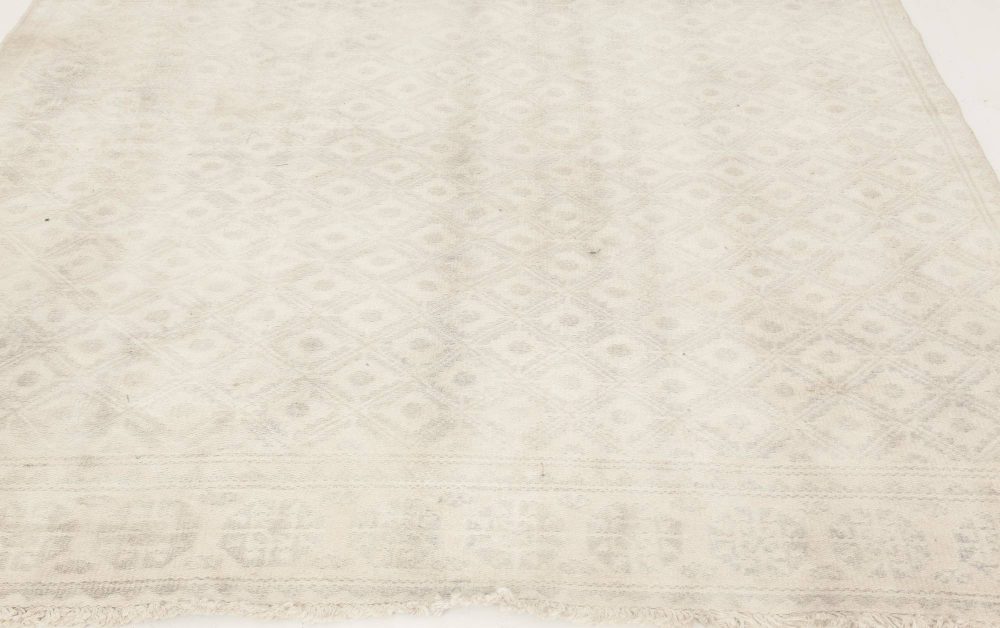 Mid-20th Century Indian Light Beige Handmade Cotton Runner BB6866