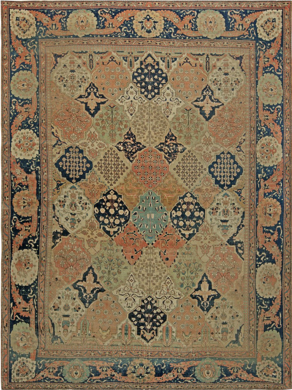 Antique Persian Mohtashem Kashan Handmade Wool Rug BB6831