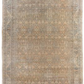 Oversized Antique Kirman Persian Allover Warm Tan Hand-Knotted Wool Rug – Circa 1880 BB6772