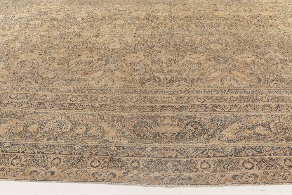 Oversized Antique Persian Kirman Brown Rug BB6772