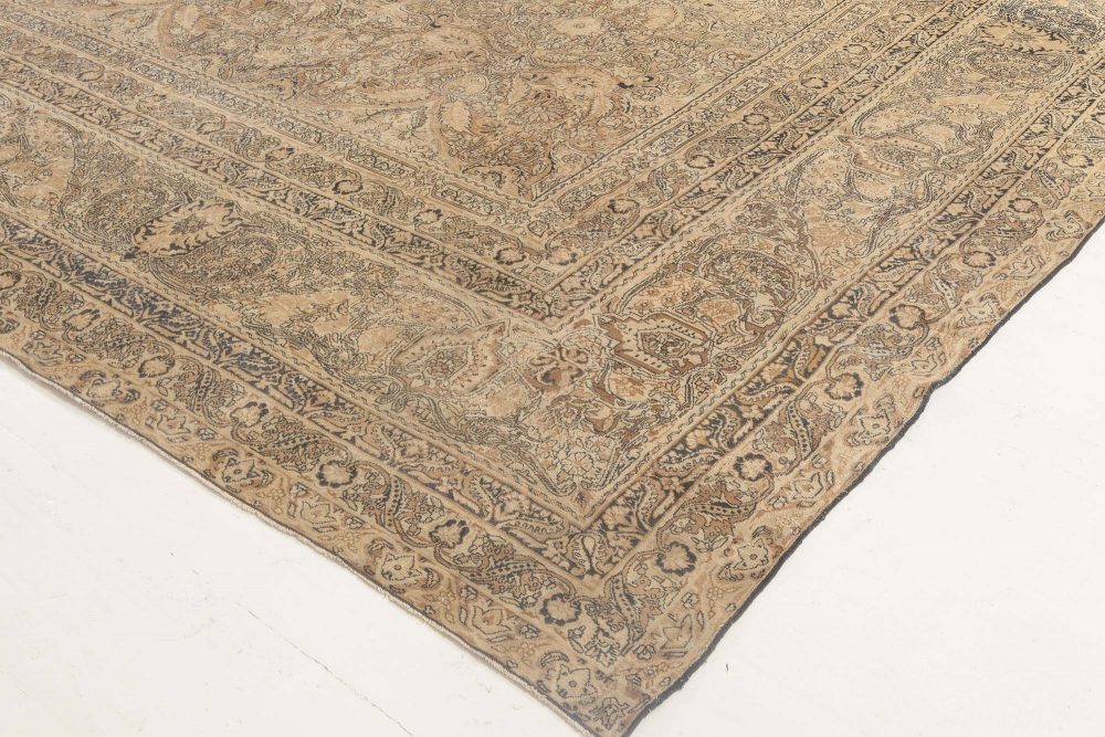 Oversized Antique Persian Kirman Brown Rug BB6772