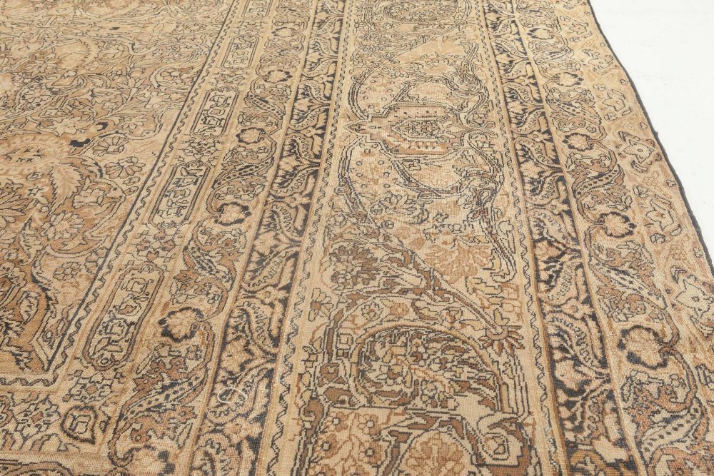 Oversized Antique Persian Kirman Brown Rug BB6772