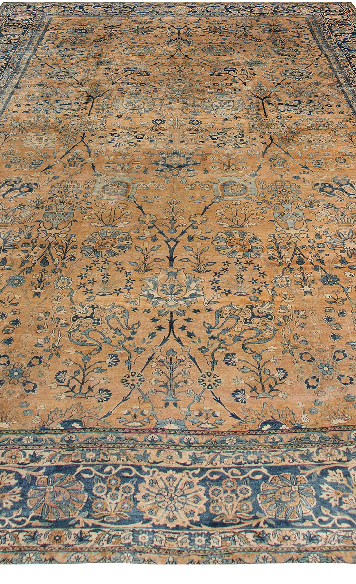 Authentic 19th Century Persian Kirman Handmade Wool Carpet BB6742