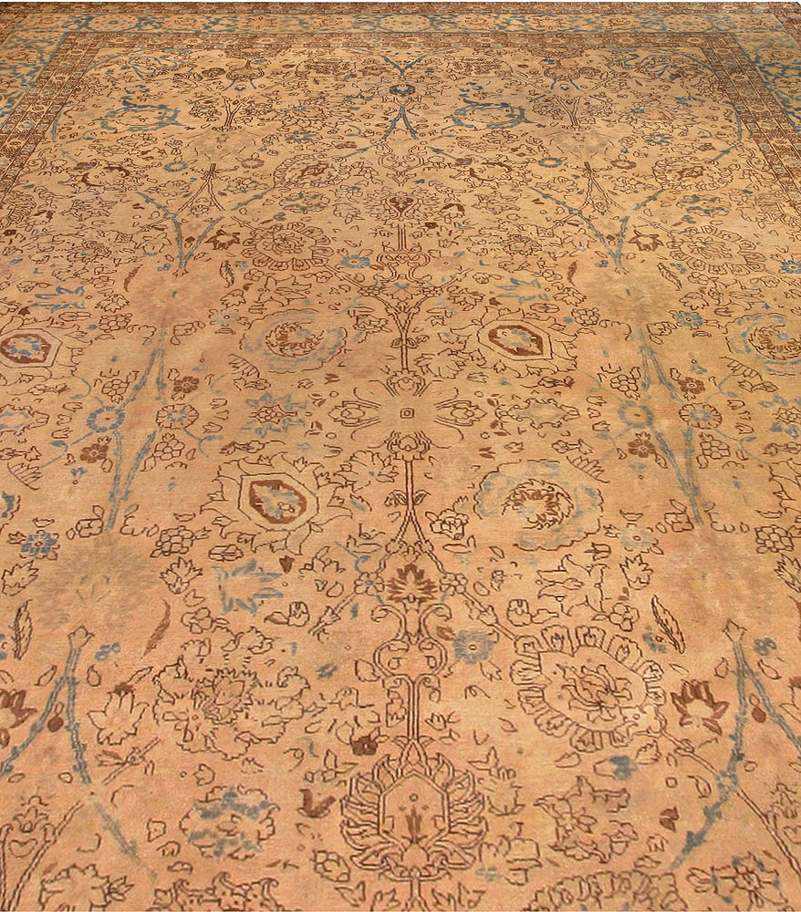 Authentic Early 20th Century Tabriz Botanic Handmade Wool Rug BB6701
