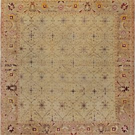 19th Century Indian Agra Handwoven Wool Rug BB6807