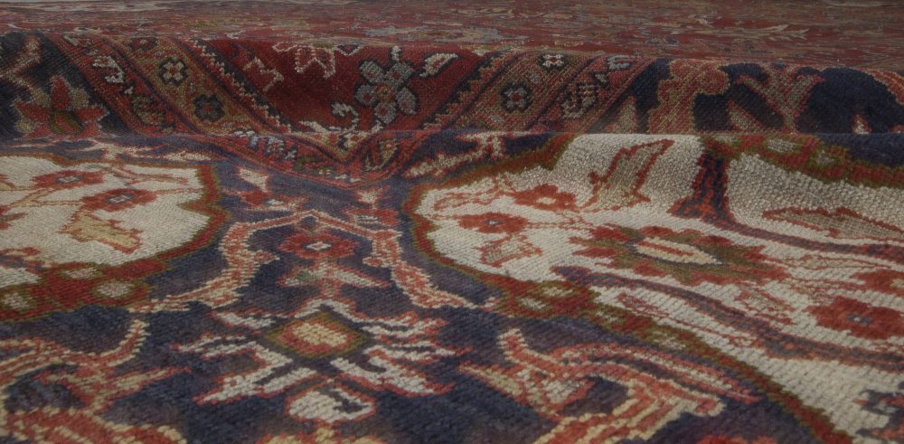 19th Century Persian Sultanabad Red Botanical Handmade Carpet BB6711