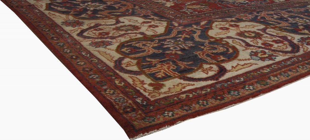 19th Century Persian Sultanabad Red Botanical Handmade Carpet BB6711