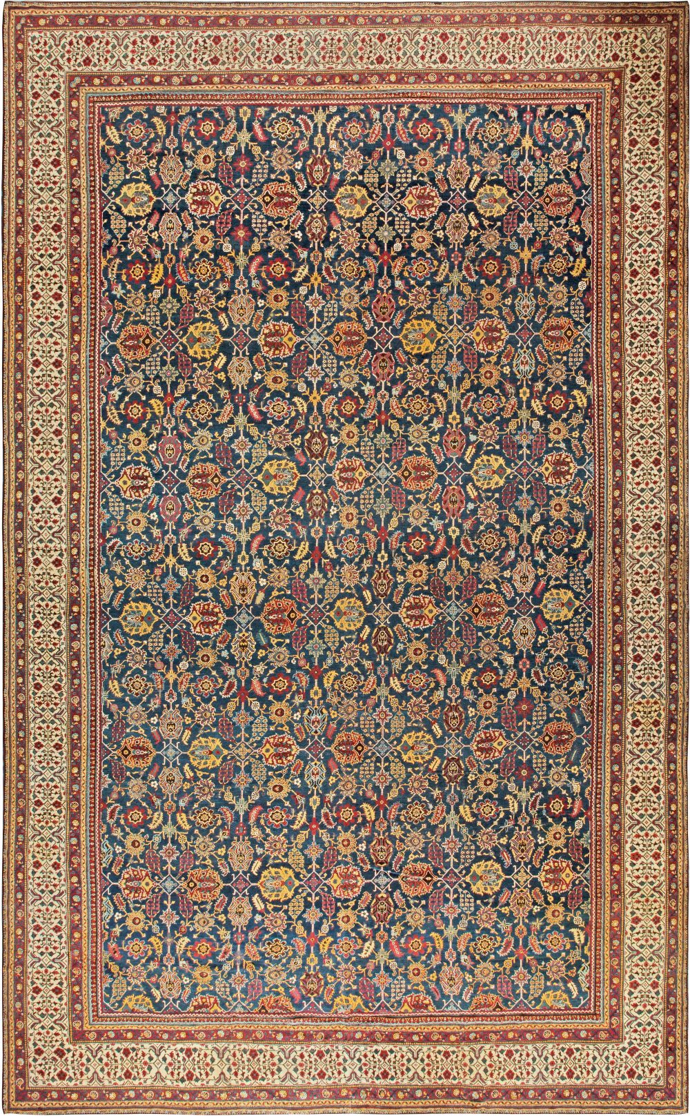 One-of-a-kind Oversized Antique North Indian Handmade Wool Carpet BB6803