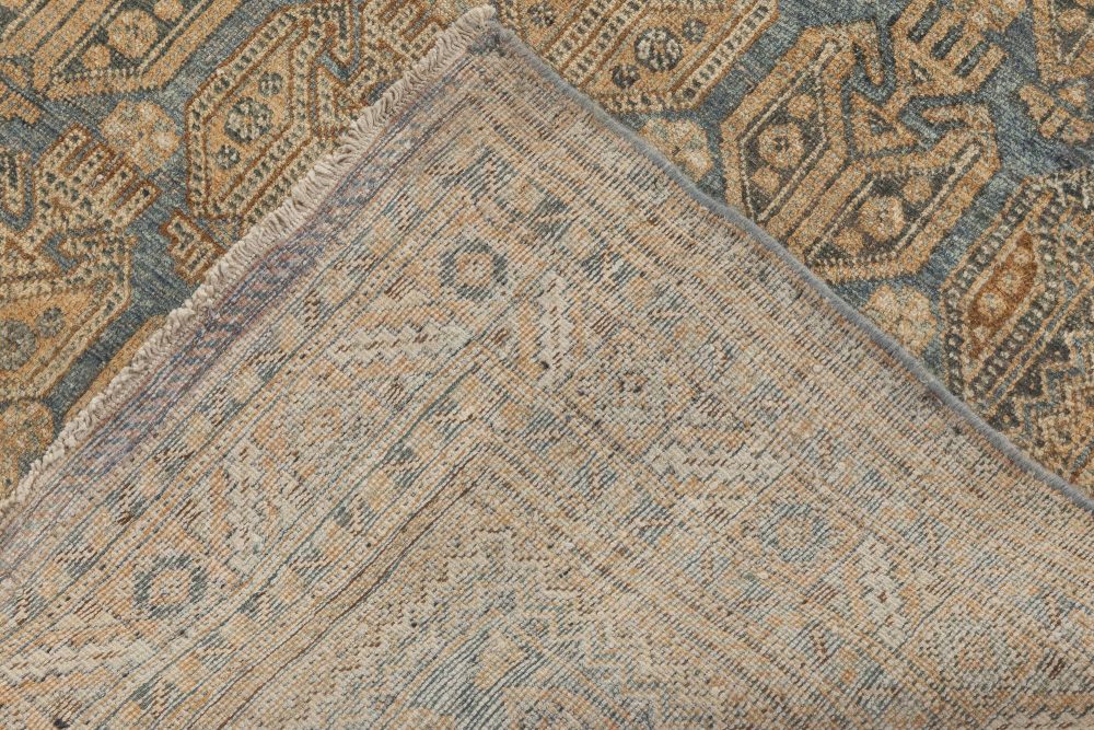 Early 20th Century Blue Persian Malayer Handmade Wool Rug BB6875