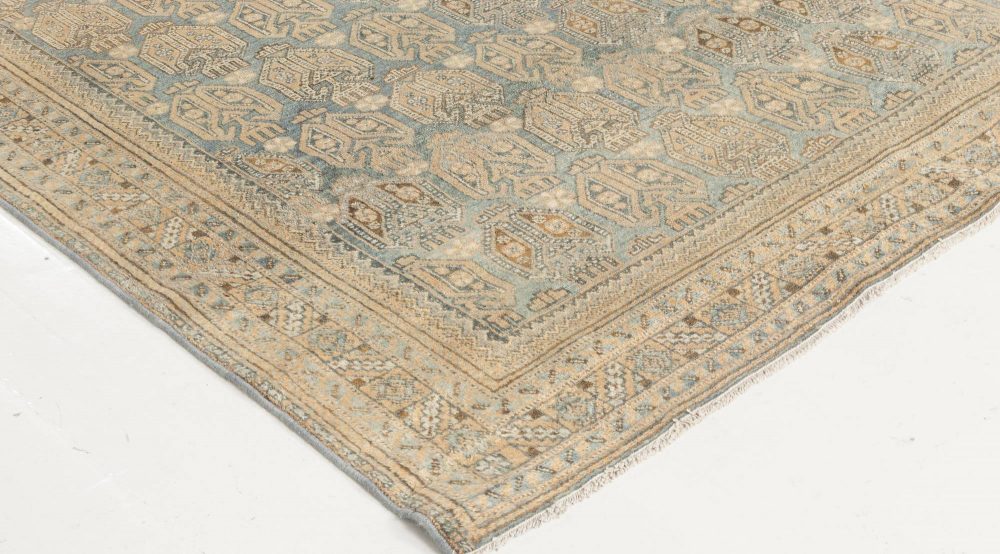 Early 20th Century Blue Persian Malayer Handmade Wool Rug BB6875