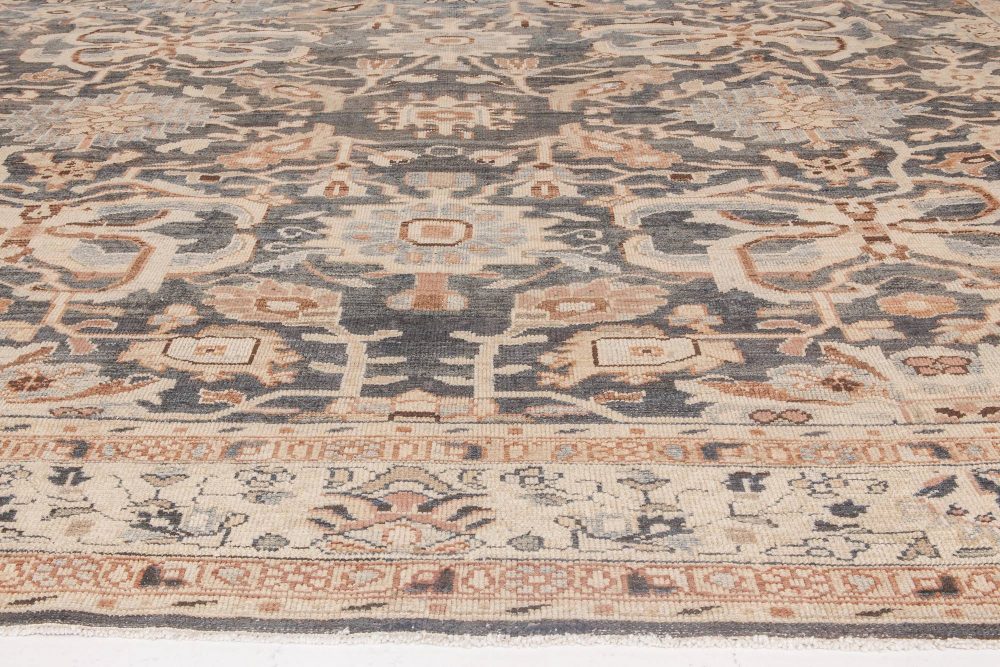 1920s Persian Sultanabad Handwoven Wool Rug in Beige, Gray and Brown BB6590