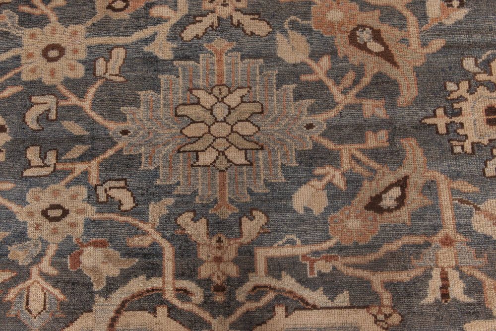1920s Persian Sultanabad Handwoven Wool Rug in Beige, Gray and Brown BB6590