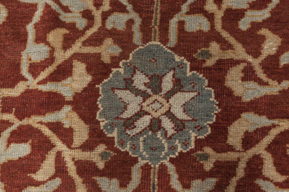 Antique Persian Sultanabad Red, White and Blue Handwoven Wool Rug BB6899