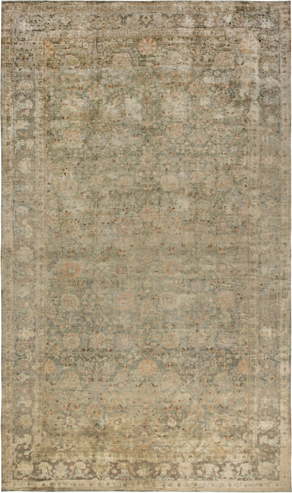 Fine Antique Persian Tabriz Handmade Wool Carpet BB6813