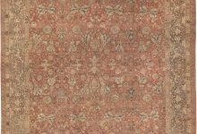 Antique Persian Tabriz Taupe, Camel and Red Handmade Wool Rug BB6592