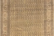 Antique Persian Tabriz Golden Beige & Brown Handwoven Wool Rug BB6599