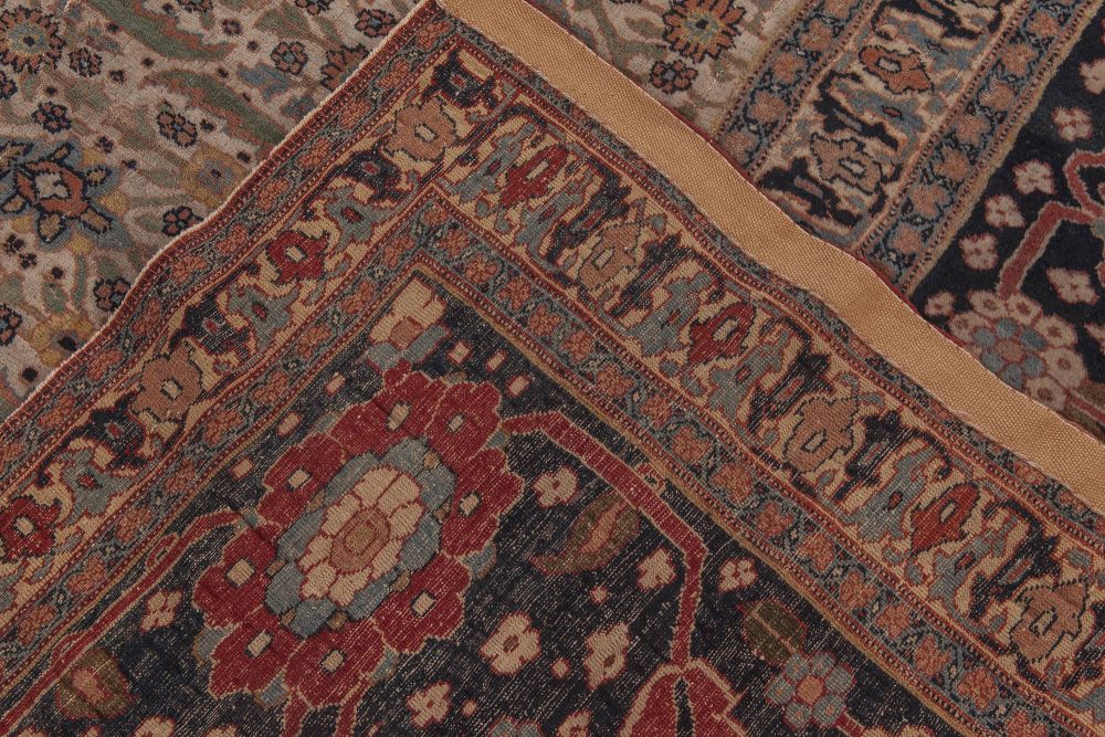 19th Century Persian Tabriz Hand Knotted Wool Rug BB6585