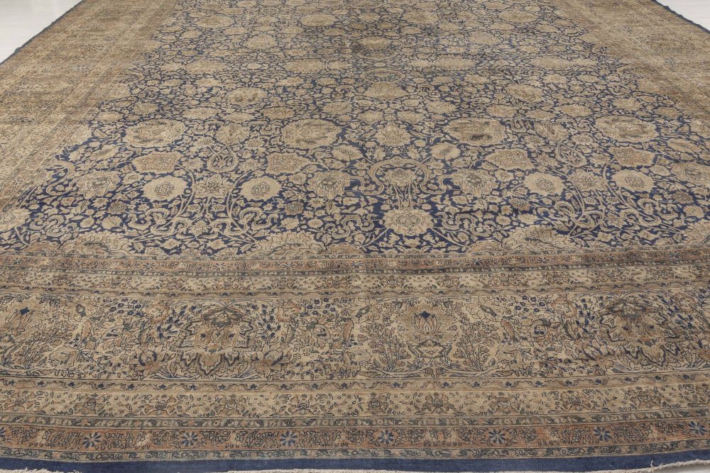 Oversized Authentic 19th Century Persian Kirman Botanic Handmade Wool Rug BB6698