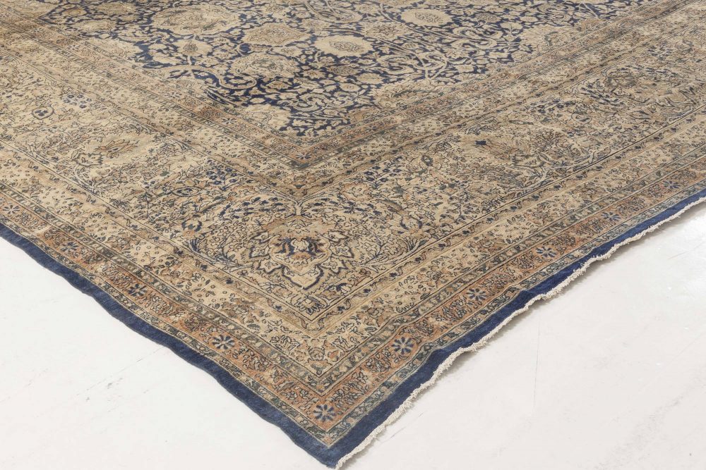 Oversized Authentic 19th Century Persian Kirman Botanic Handmade Wool Rug BB6698