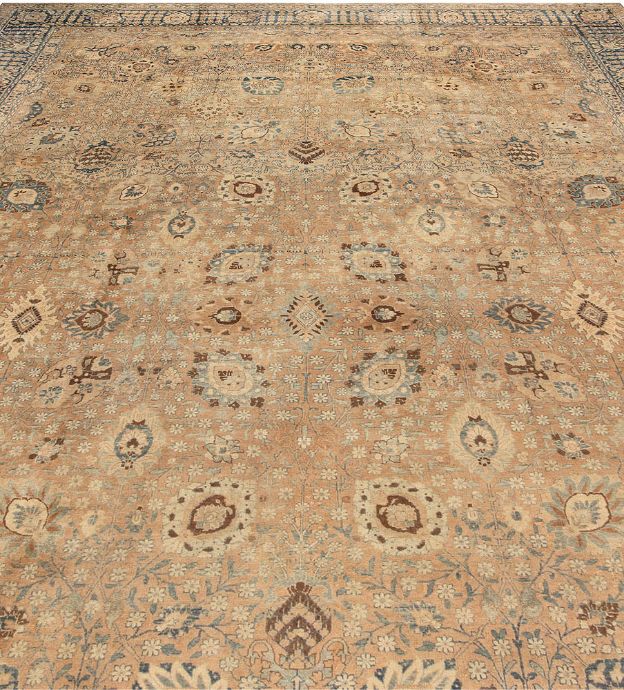 Authentic 19th Century Persian Tabriz Handmade Wool Carpet BB6735