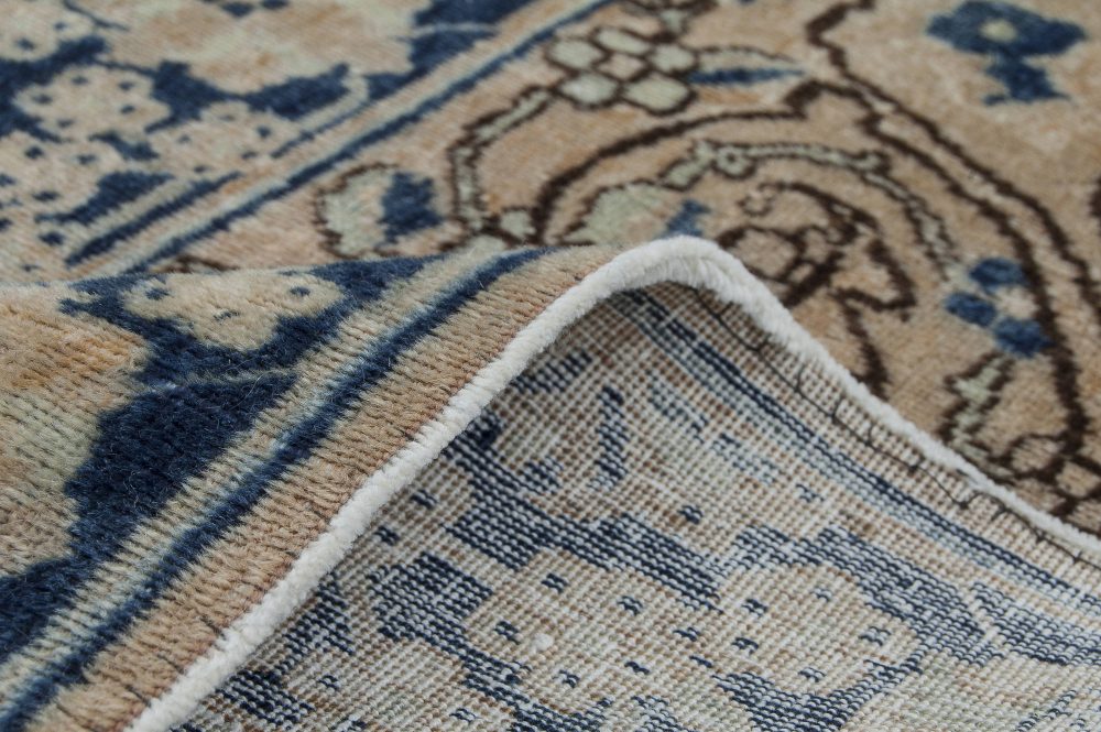 Authentic 19th Century Persian Tabriz Botanic Handmade Wool Carpet BB6703