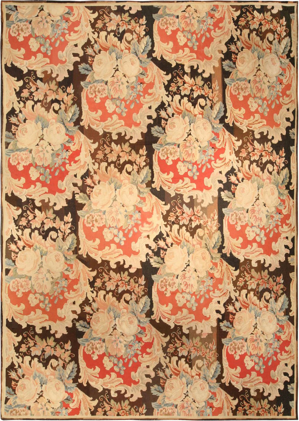 Early 20th Century Bessarabian Floral Bouquets Design Handmade Carpet BB6712