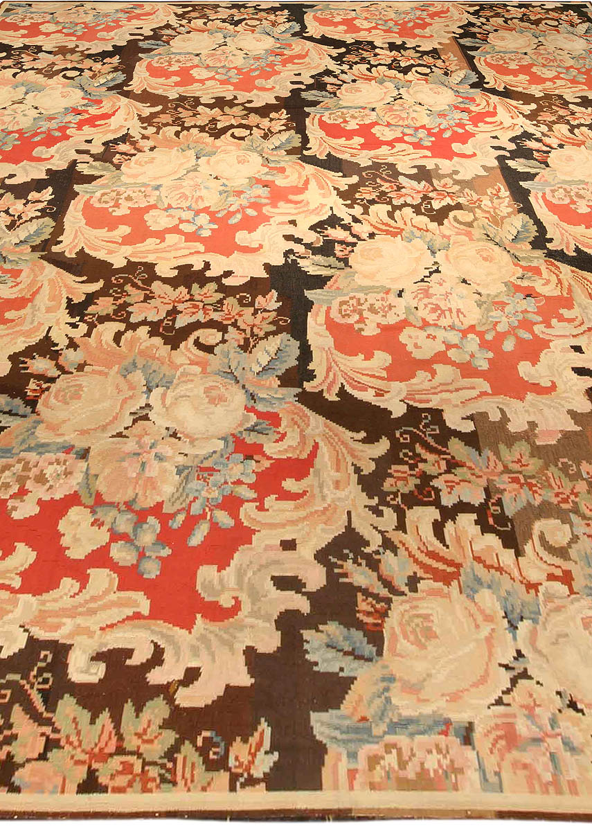 Early 20th Century Bessarabian Floral Bouquets Design Handmade Carpet BB6712