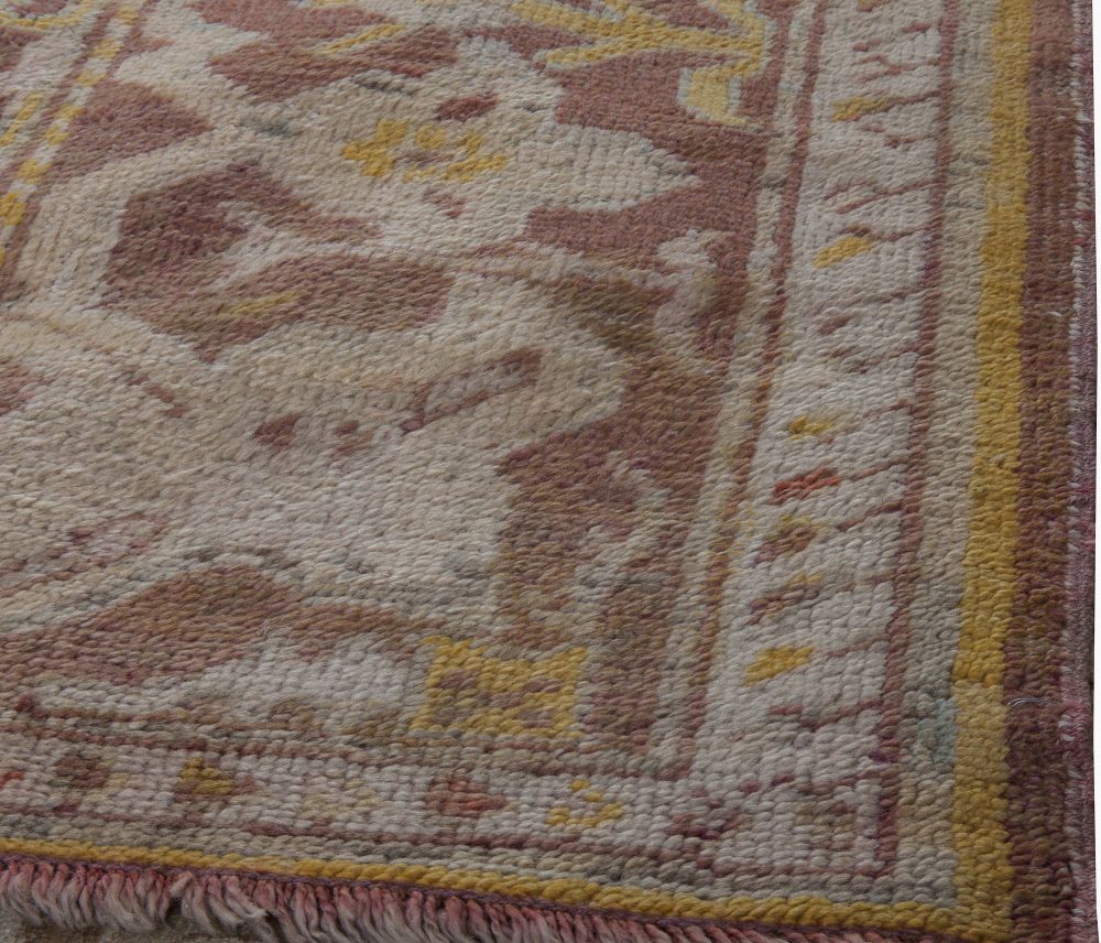 19th Century Turkish Oushak Handmade Wool Rug BB6830