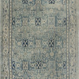 Vintage Chinese Abstract Cream Beige Hand-Knotted Wool Rug BB6848