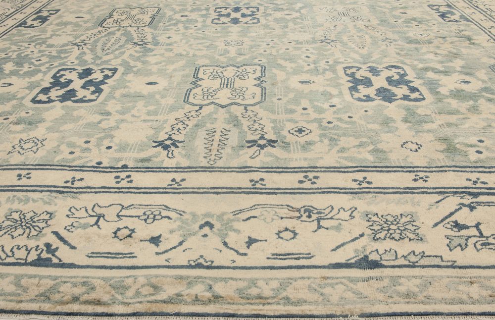 Vintage Chinese Blue Handwoven Wool Rug BB6848