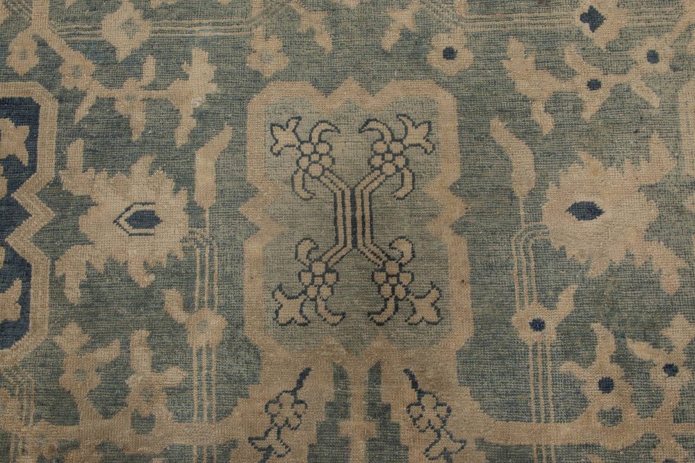 Vintage Chinese Blue Handwoven Wool Rug BB6848