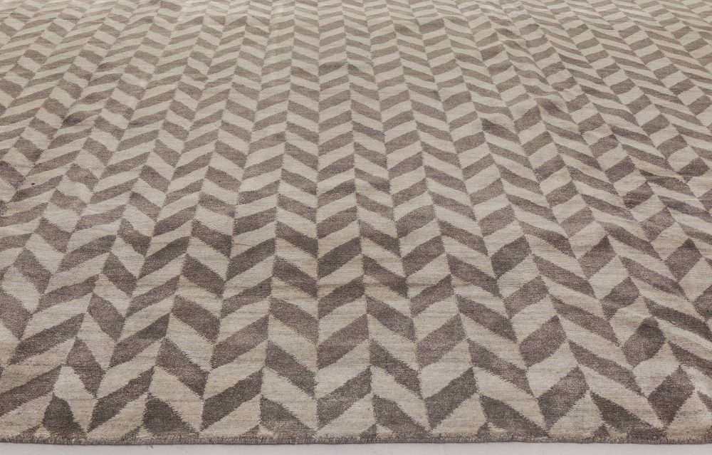 Doris Leslie Blau Collection Oversized Geometric Terra Rug in Natural Wool N11810