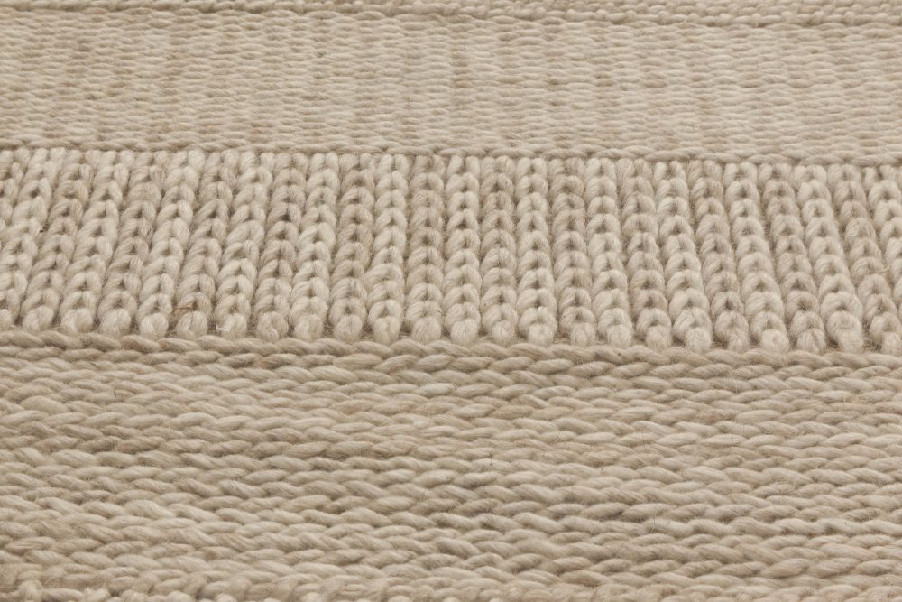 Doris Leslie Blau Collection Modern Beige, Gray Flat-Weave Wool Rug N11792