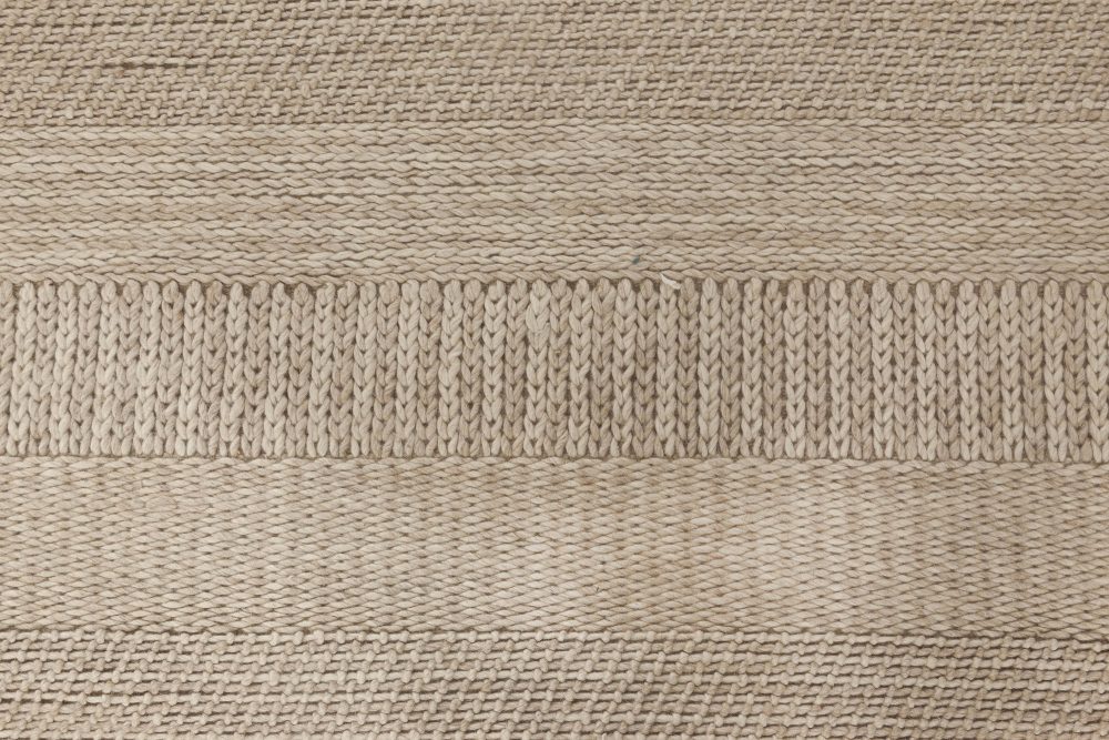 Doris Leslie Blau Collection Modern Beige, Gray Flat-Weave Wool Rug N11792