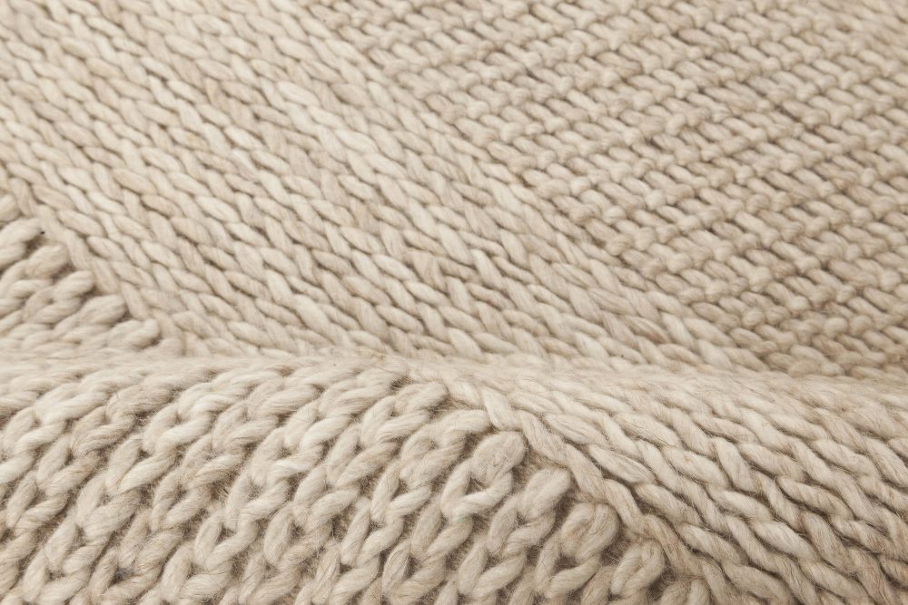 Doris Leslie Blau Collection Modern Beige, Gray Flat-Weave Wool Rug N11792