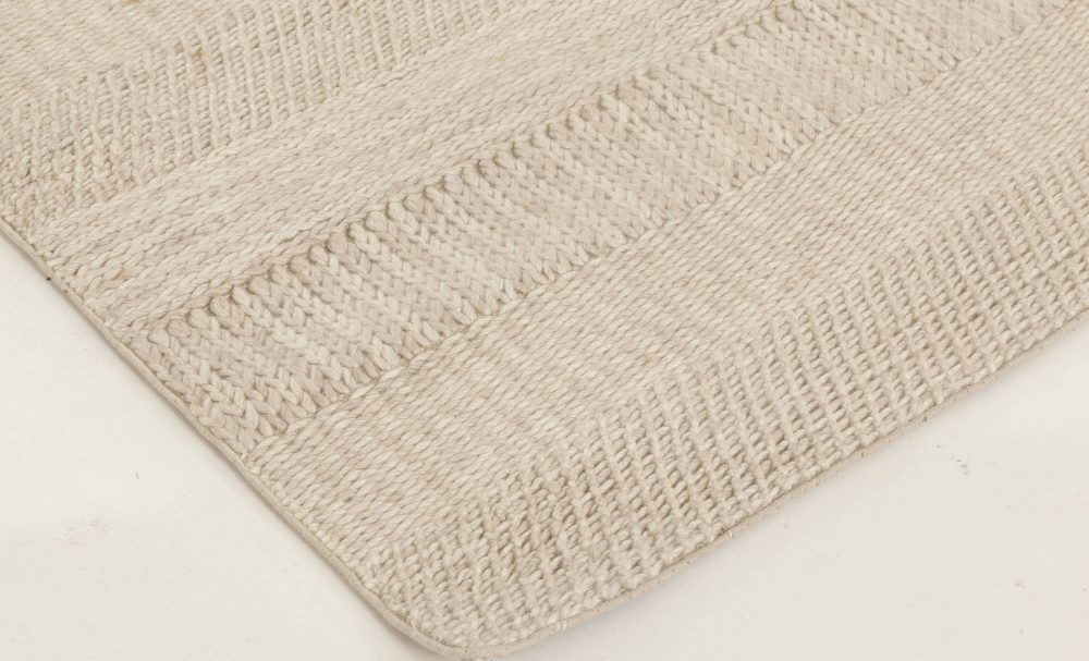 Doris Leslie Blau Collection Modern Beige, Gray Flat-Weave Wool Rug N11792