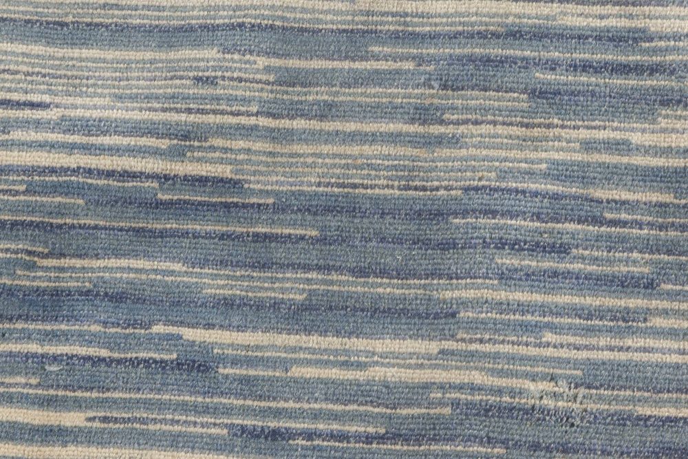 Doris Leslie Blau Collection Modern Blue Handmade Wool Rug N11813